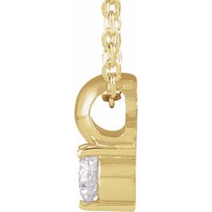 14K Yellow Gold 1/10 CT Natural Diamond Bead 16-18" Necklace