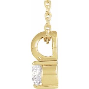 14K Yellow Gold 1/6 CT Natural Diamond Bead 16-18" Necklace