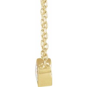 14K Yellow Gold 1/8 CT Rose-Cut Natural Diamond Bezel-Set 18" Necklace