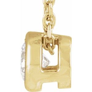 14K Yellow Gold 3/4 CT Natural Diamond Bezel-Set 16-18" Necklace