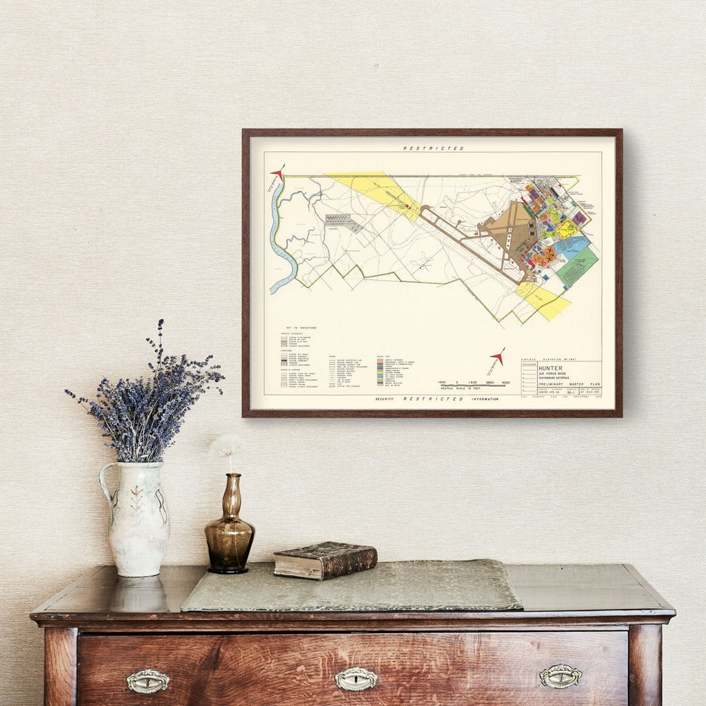 Vintage Map of Hunter Air Force Base, 1951