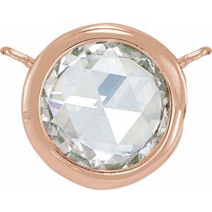 14K Rose Gold 1/3 CT Rose-Cut Natural Diamond Bezel-Set Necklace Center