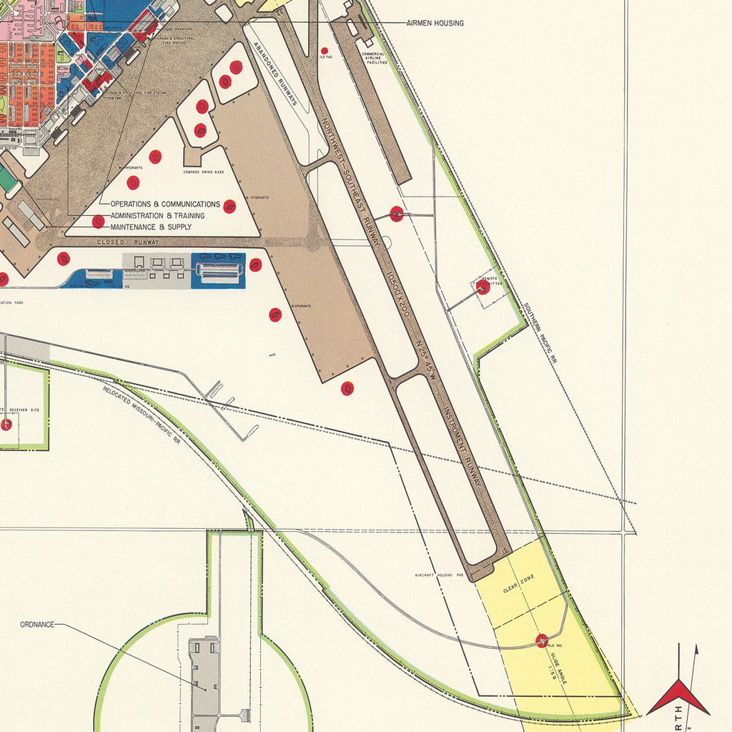 Vintage Map of Lake Charles Air Force Base, 1951