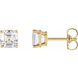 Platinum 2.8x2.8 mm Asscher 4-Prong Earring Mounting – image 3