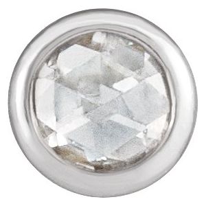 14K White Gold .06 CT Rose-Cut Natural Diamond Bezel-Set Pendant