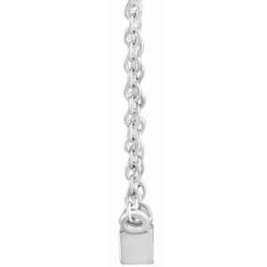 Sterling Silver 1/10 CT Natural Diamond Solitaire 16-18" Necklace