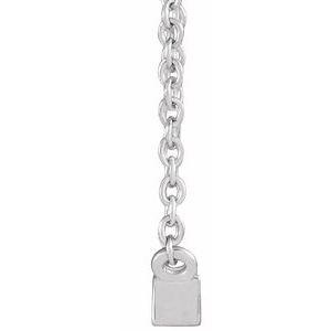 14K White Gold .07 CT Natural Diamond Solitaire 16-18" Necklace