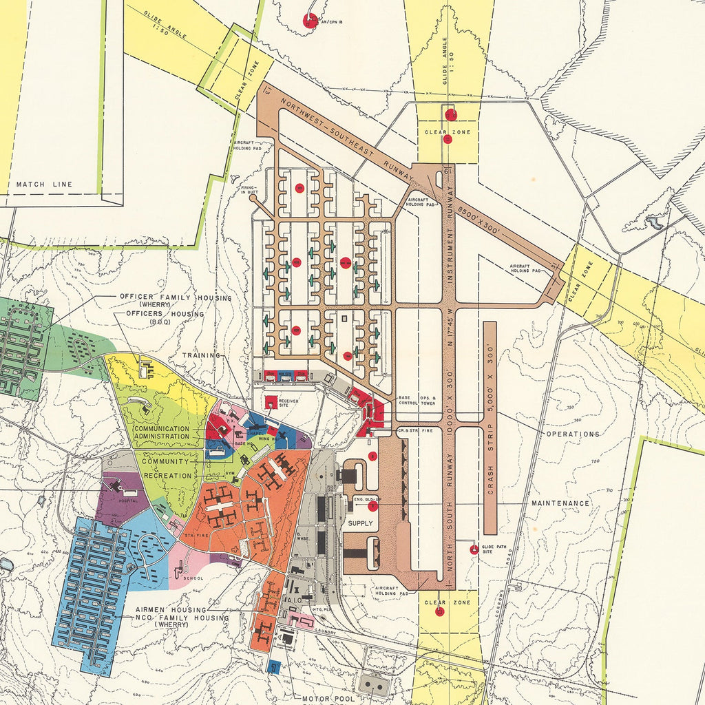 Vintage Map of Limestone Air Force Base, 1951