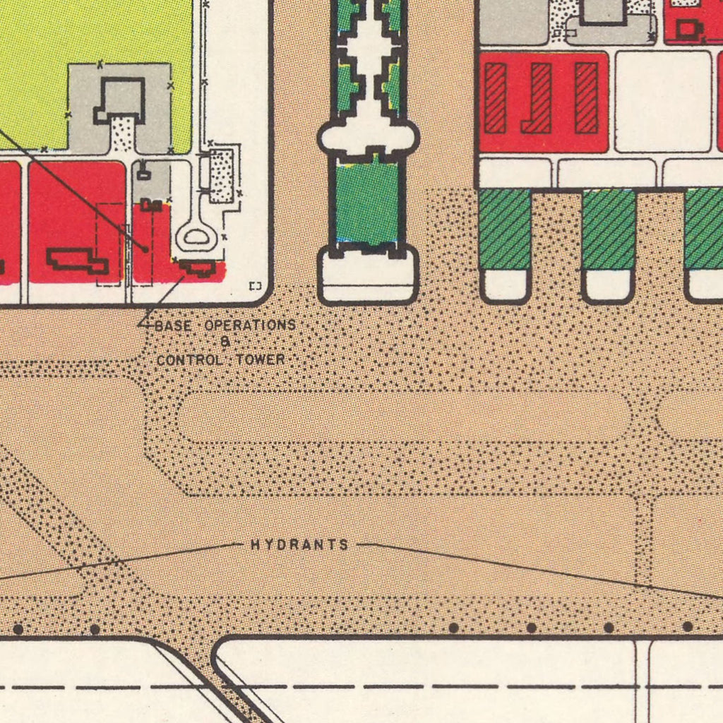 Vintage Map of Lincoln Municipal Airport, 1951