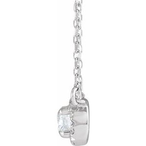 14K White Gold 1/5 CTW Lab-Grown Diamond French-Set 16-18" Necklace