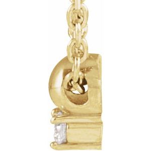 14K Yellow Gold .02 CT Natural Diamond Bead 16-18" Necklace