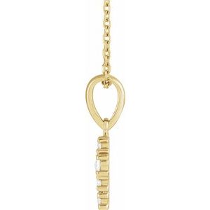 14K Yellow Gold 1/6 CTW Rose-Cut Natural Diamond Cross 16-18" Necklace