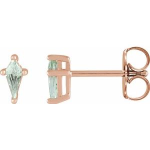 14K Rose Gold Lab-Grown Green Sapphire Earrings