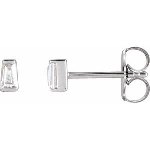 14K White Gold 1/8 CTW Natural Diamond Channel-Set Earrings