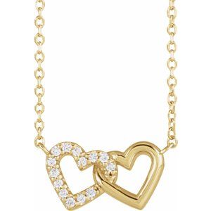 Interlocking Heart Necklace or Center