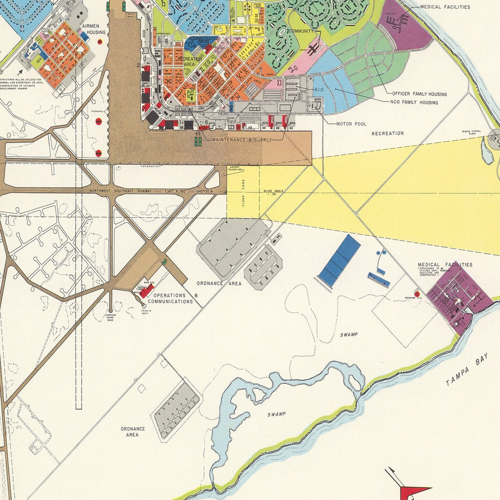 Vintage Map of MacDill Air Force Base, 1951
