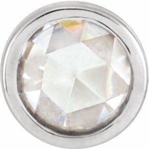 Sterling Silver 1/10 CT Rose-Cut Natural Diamond Bezel-Set Pendant