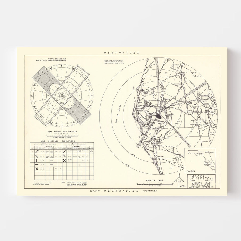 Vintage Map of the MacDill Air Force Base Vicinity, 1951