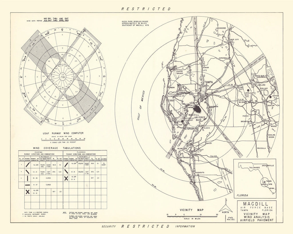 Vintage Map of the MacDill Air Force Base Vicinity, 1951