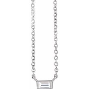 Platinum 1/10 CT Natural Diamond Solitaire 16-18" Necklace