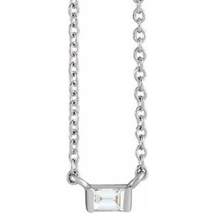 14K White Gold .07 CT Natural Diamond Solitaire 16-18" Necklace