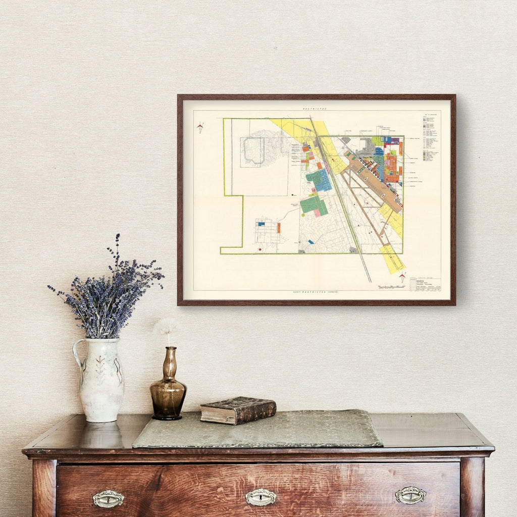 Vintage Map of March Air Force Base, 1951