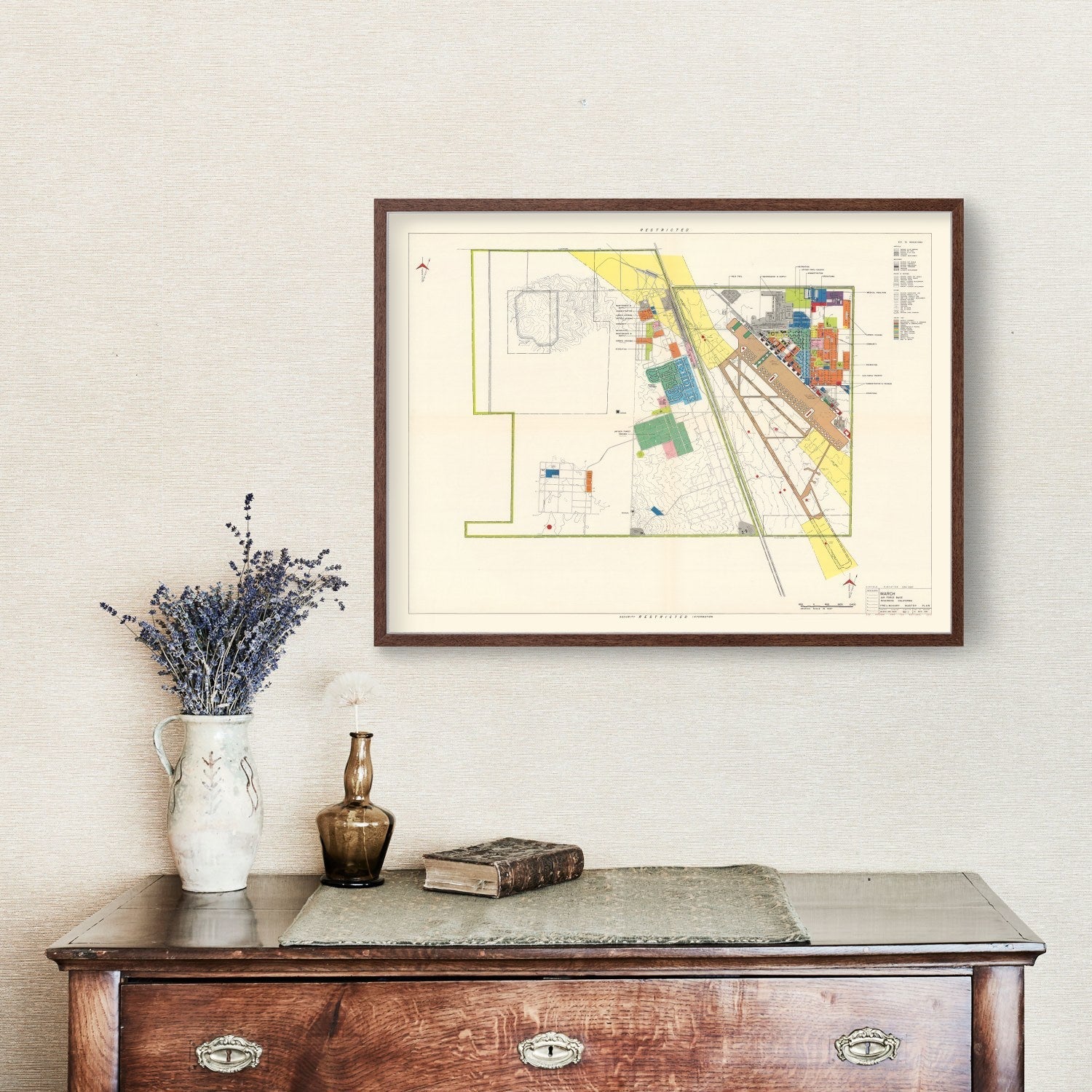 Vintage Map of March Air Force Base, 1951