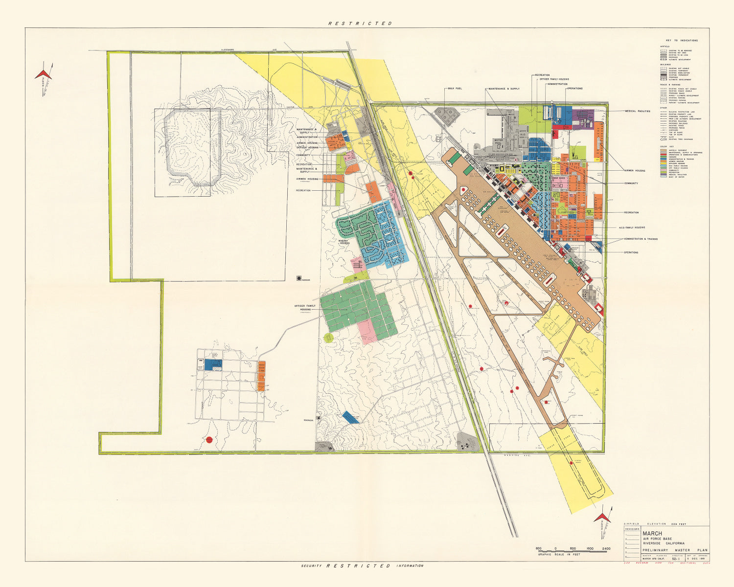 Vintage Map of March Air Force Base, 1951