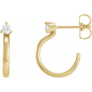 14K Yellow Gold 1/8 CTW Natural Diamond Hoop Earring