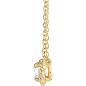 14K Yellow Gold 1/4 CT Natural Diamond Claw-Prong Rope 18" Necklace
