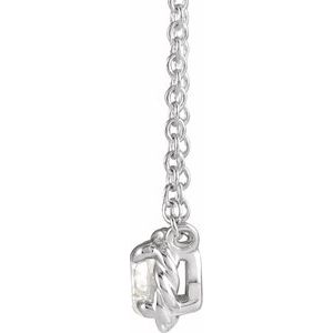 14K White Gold 1/4 CT Natural Diamond Claw-Prong Rope 18" Necklace