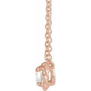 14K Rose Gold 4mm :: 1/4 CT Natural Diamond Claw-Prong Rope 18" Necklace