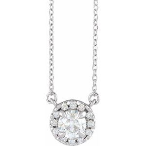14K White Gold 3/4 CTW Natural Diamond 18" Necklace