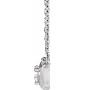 Platinum 1/6 CT Natural Diamond Solitaire 18" Necklace