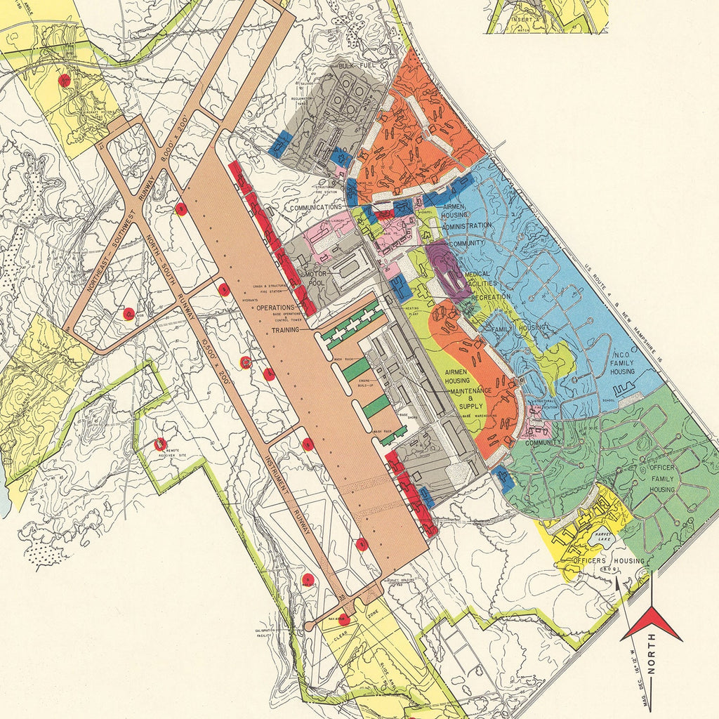 Vintage Map of Portsmouth Municipal Airport, 1951