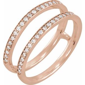 14K Rose 1/5 CTW Natural Diamond Ring Guard