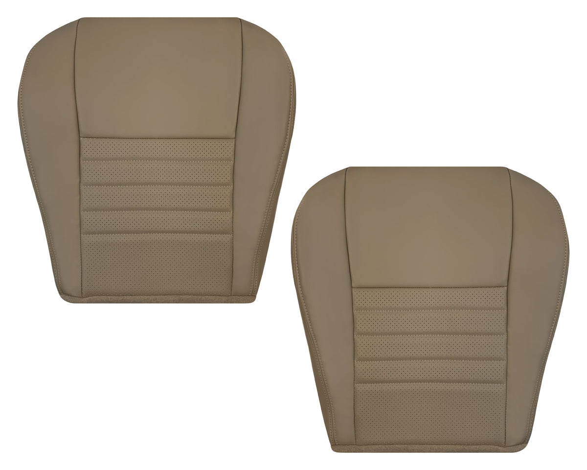 1999-2004 Ford Mustang GT V8 Replacement Cowhide Leather OR Synthetic Leather Seat Cover: Tan, Perforated
