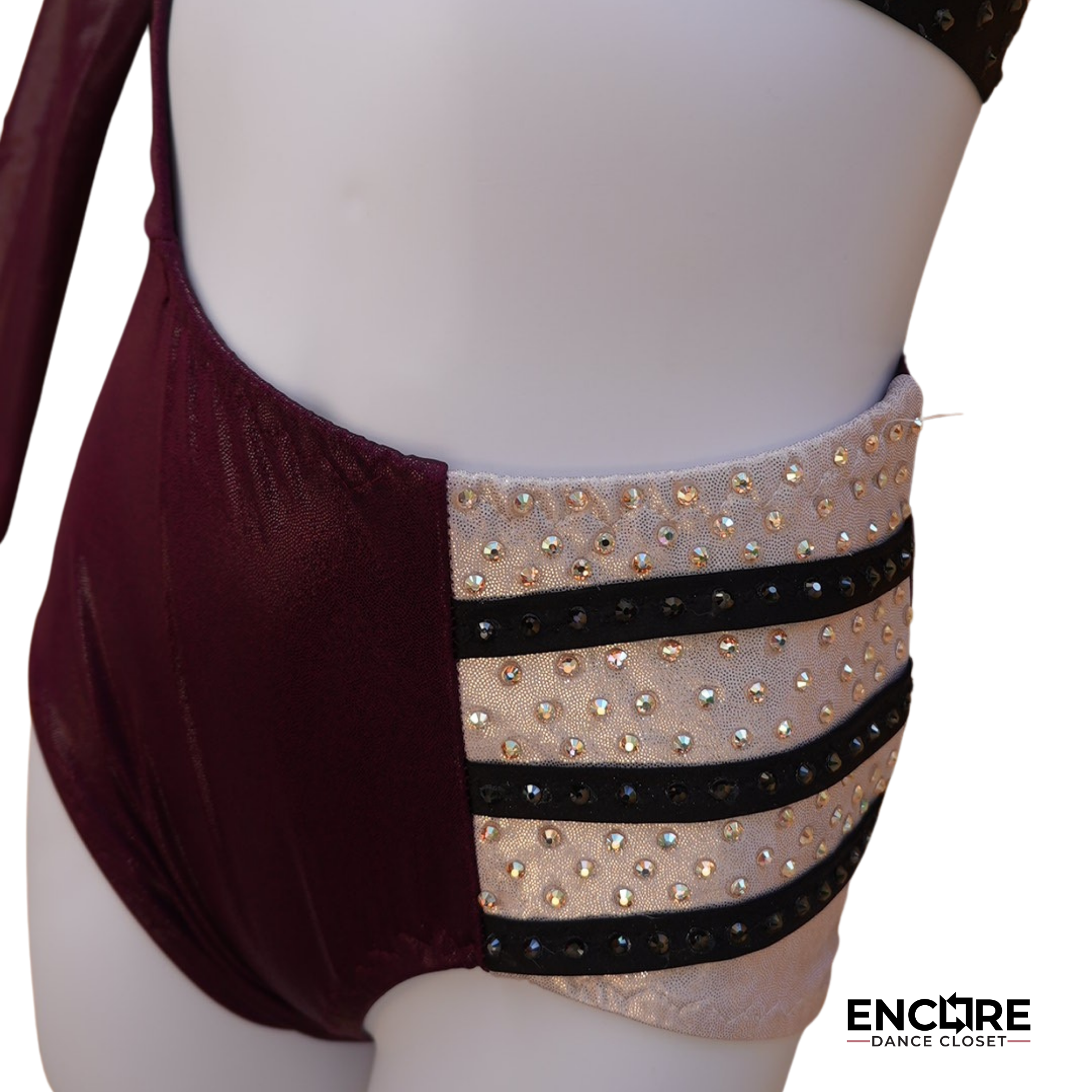 Burgundy Asymmetrical Leotard (CL)