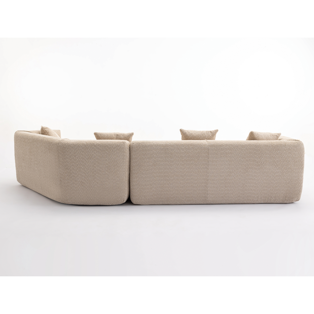 [VIDEO PROVIDED][ New And Upgraded Extended Edition]Modular sofa , modern minimalist style sofa,  upholstered ,  free combination, round fiber fabric, anti-wrinkle fabric,Dimension extension,Brown