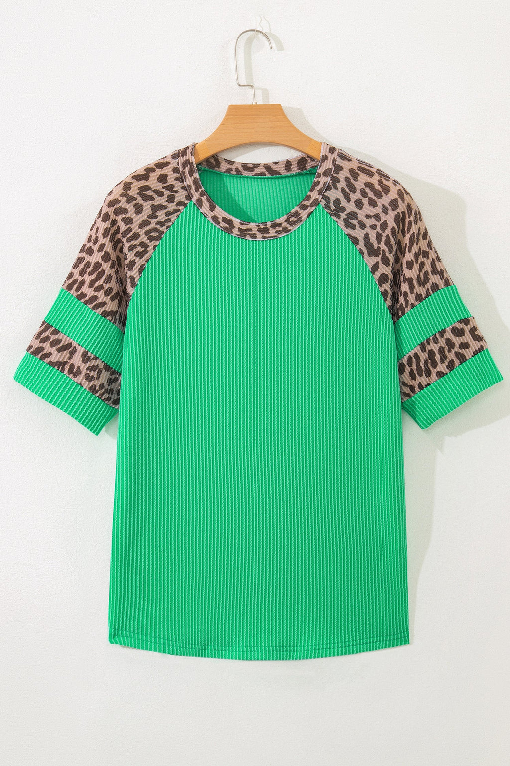 Leopard Colorblock Raglan Short Sleeve Tee