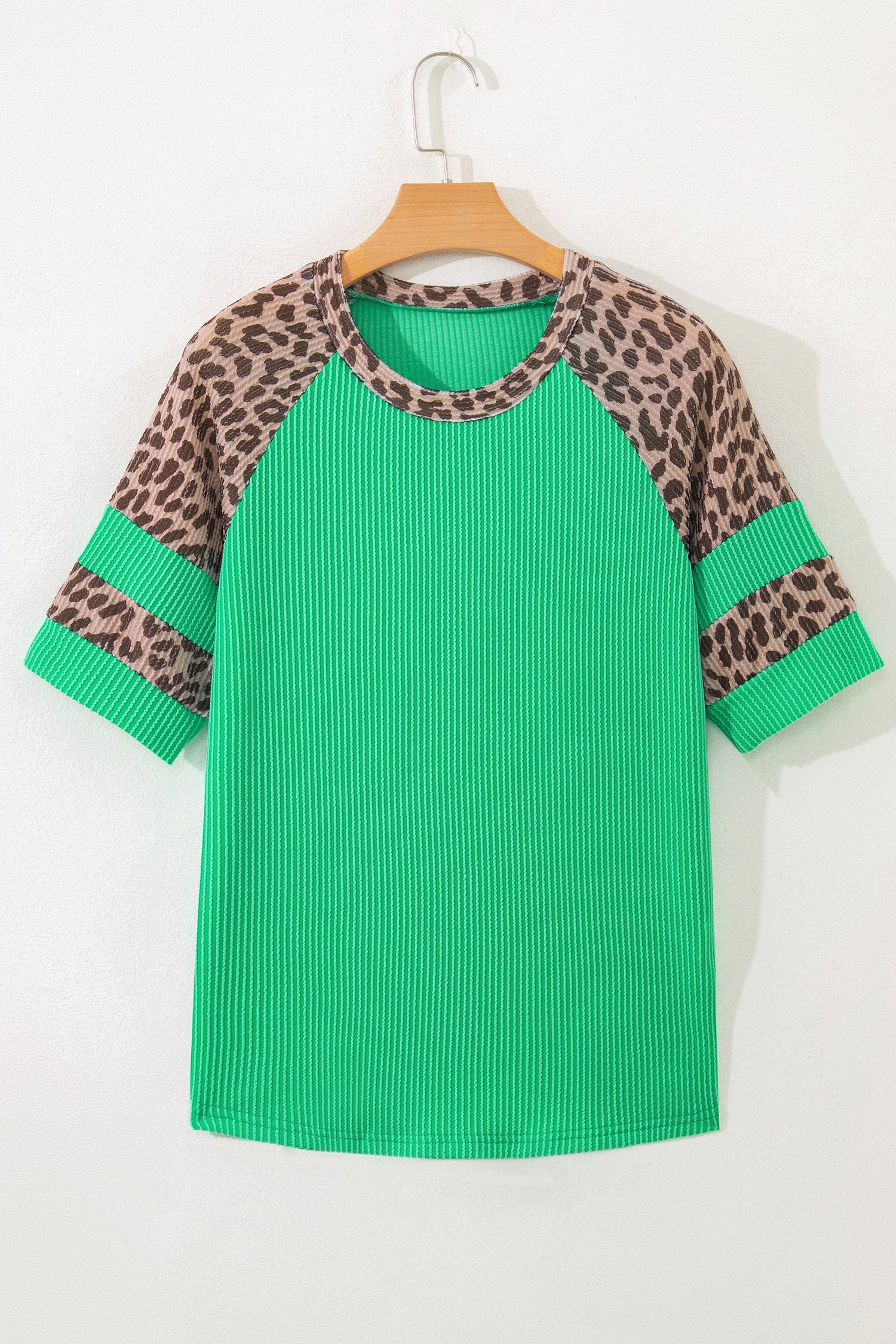 Leopard Colorblock Raglan Short Sleeve Tee