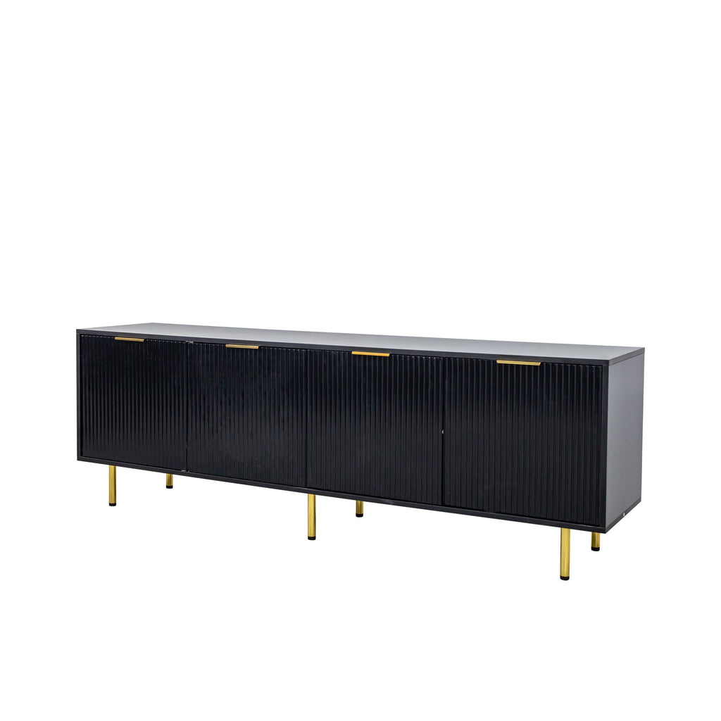 Modern warm Black TV cabinet for 80 inch TV Stands, for Living Room Bedroom