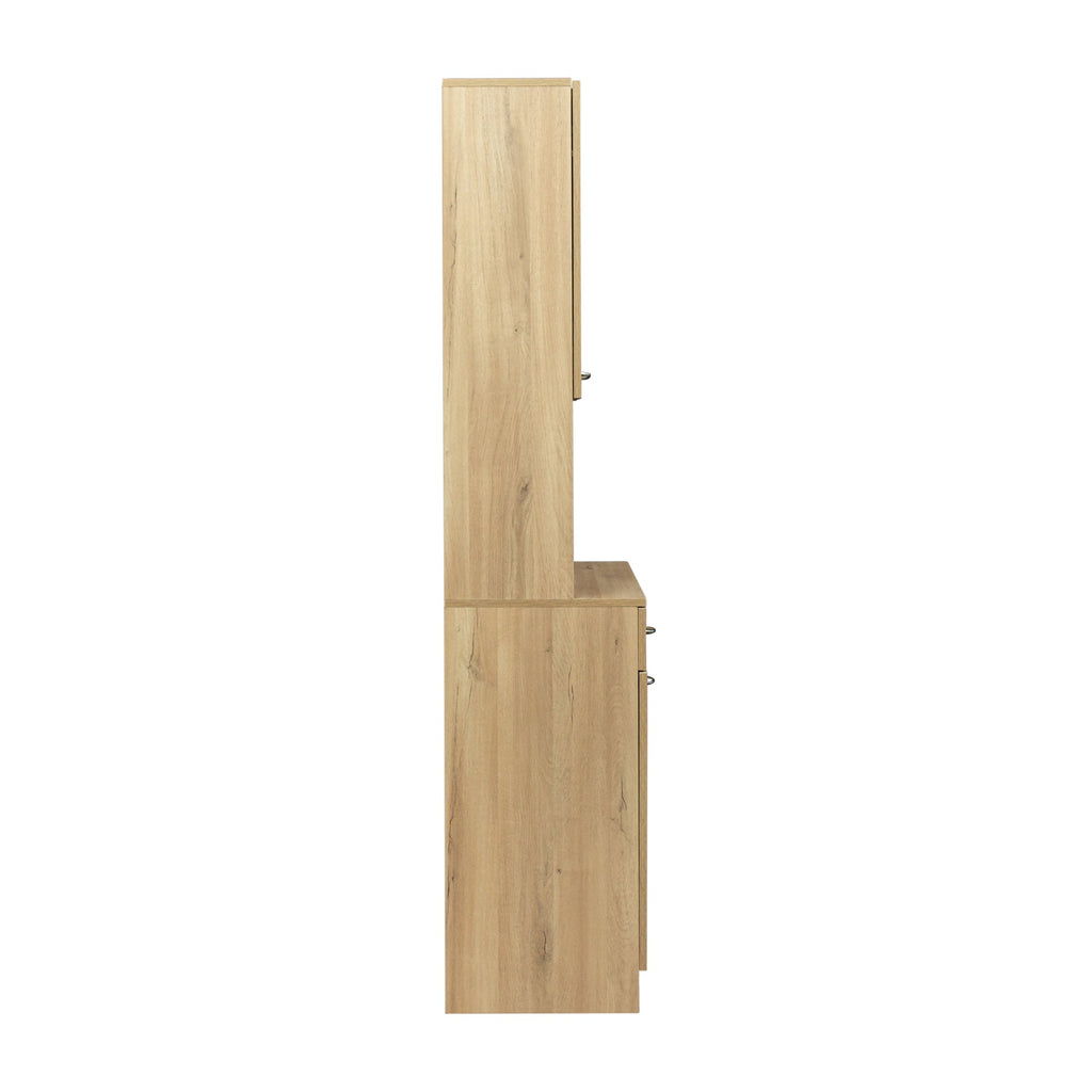 70.87' Tall Wardrobe& Kitchen Cabinet, with 6-Doors, 1-Open Shelves and 1-Drawer for bedroom,Rustic Oak