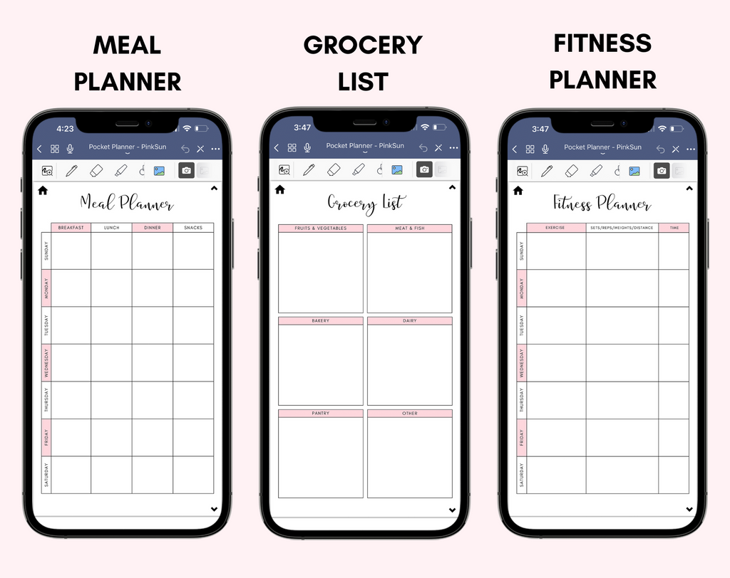 Digital Phone Planner Pink