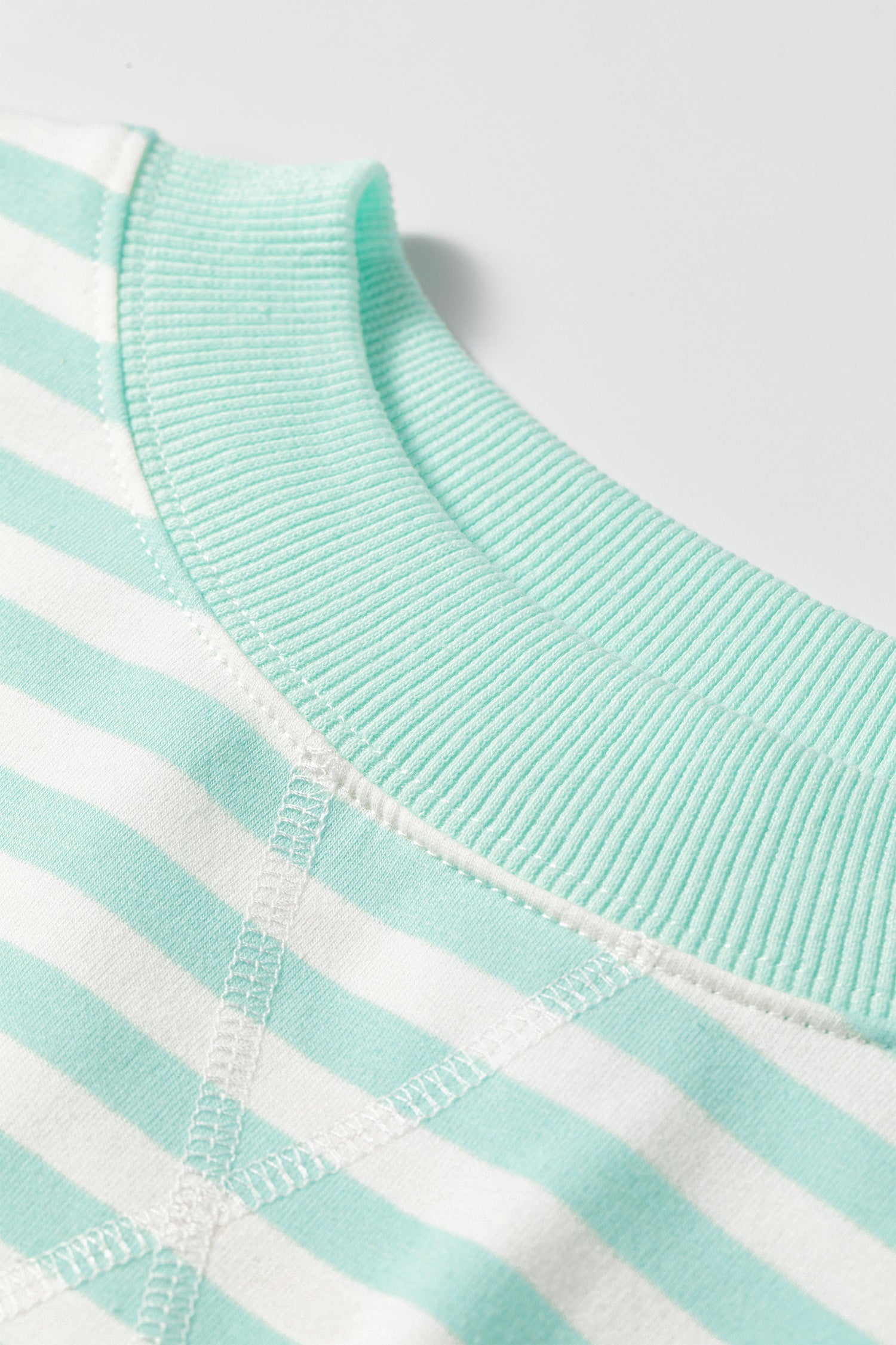 Stripe Colorblock Trim 3/4 Sleeve Top & Mini Skort Sets