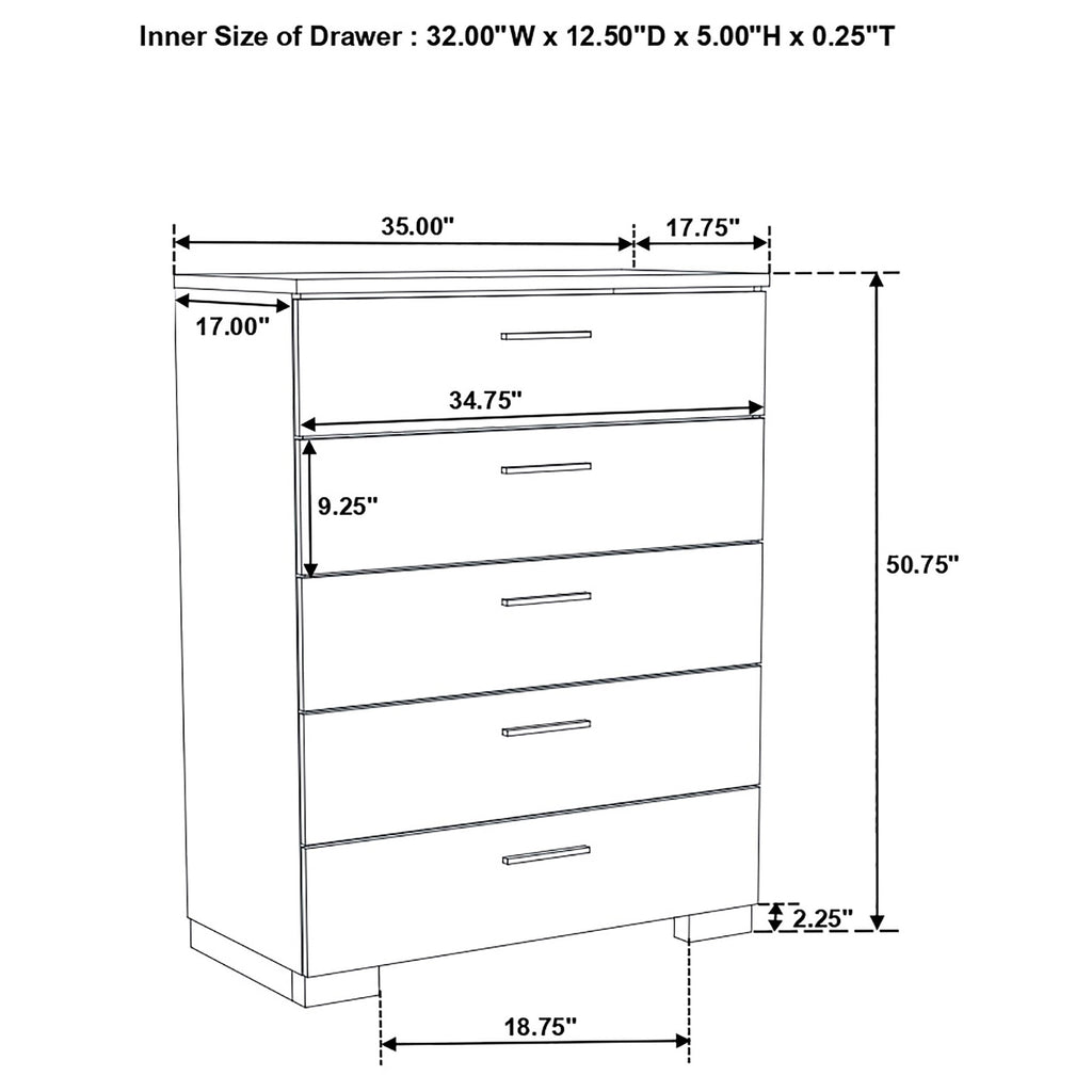 Fillmore White 5-piece Eastern King Bedroom Set