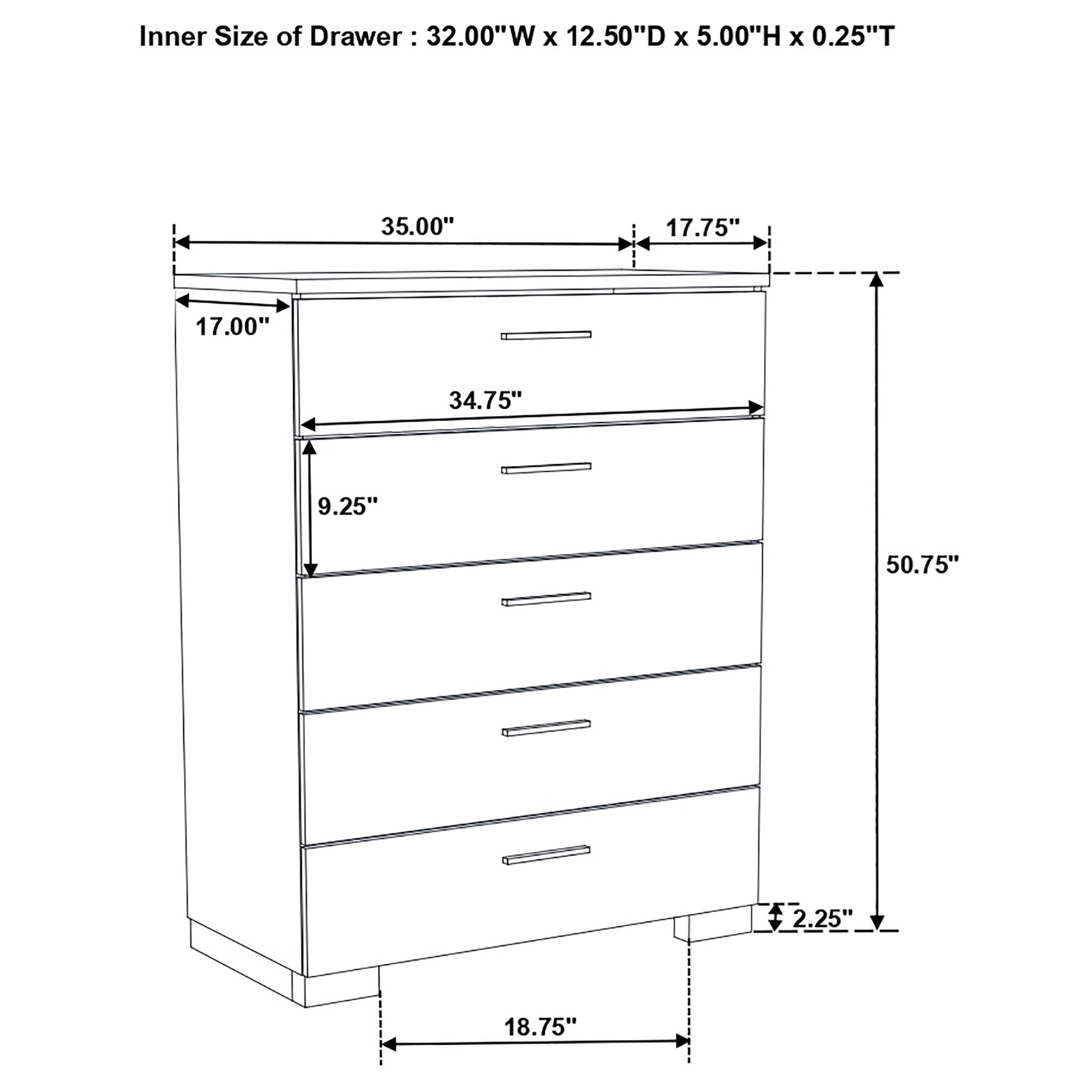 Fillmore White 5-piece Eastern King Bedroom Set