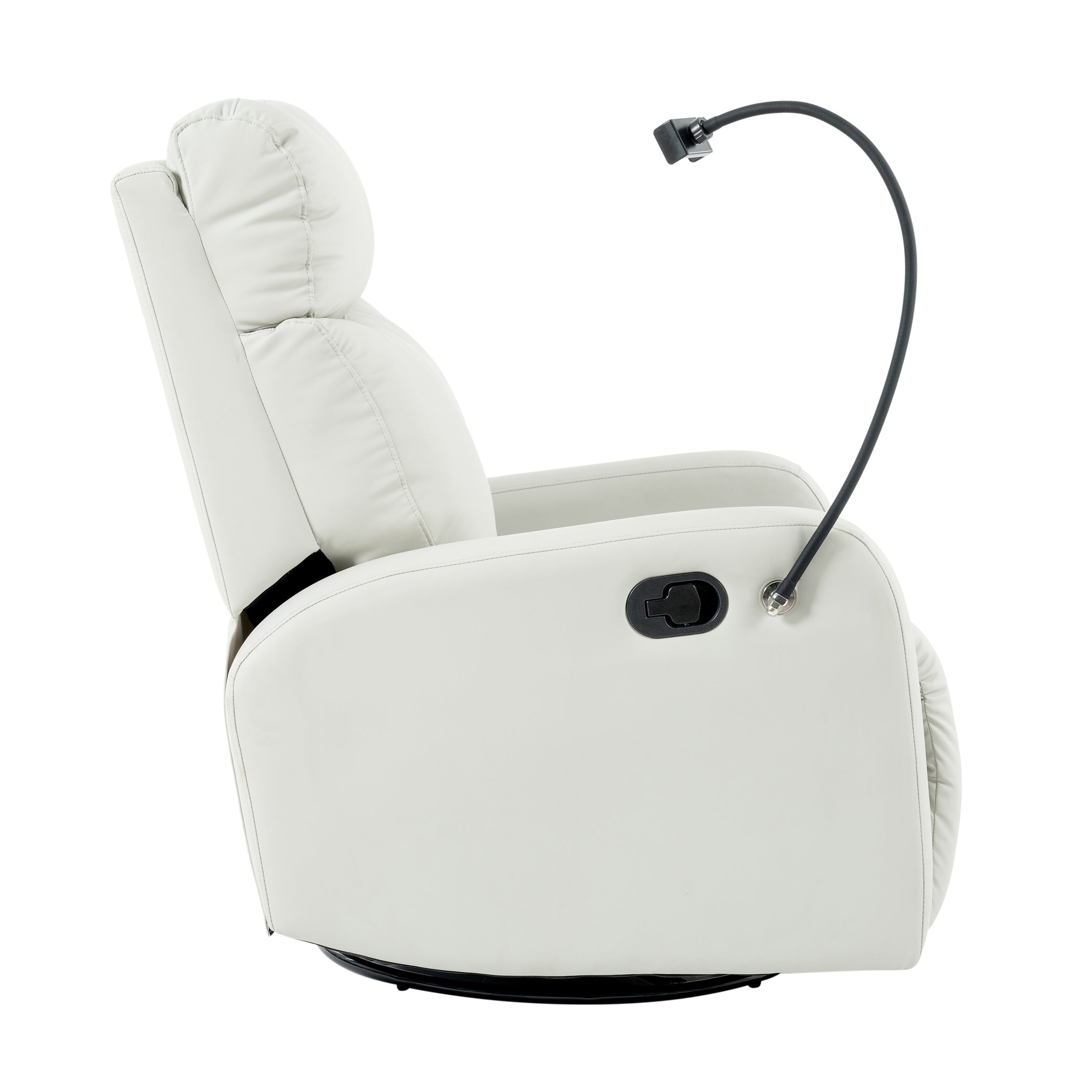 Rocking Recliner Chair, 360° Swivel Nursery Rocking Chair, Glider Chair, Modern Small Rocking Swivel Recliner Chair, Home Theater Seat, Phone Holder (Light Gray+360° Swivel)