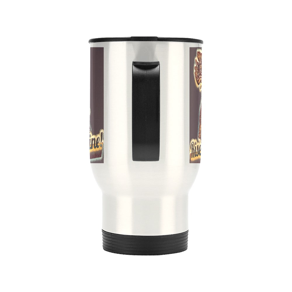 Rise and Shine Rooster Travel Mug - 14 oz (Made in USA)