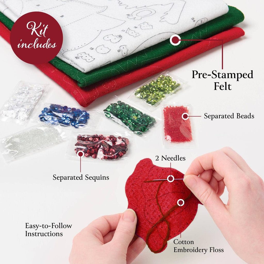 Bucilla North Pole This Way Felt Ornament Kit – Set of 6 Festive Christmas Ornaments